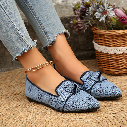 Womens Comfortable Bow-tie Loafers.