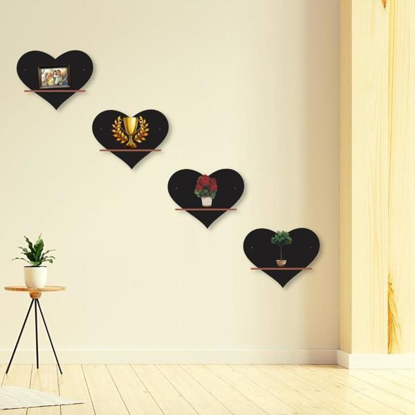 Heart Shape Wall Shelves ( 4 Pcs )