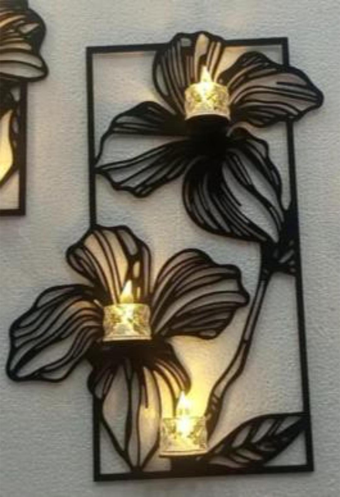 Elegent black Flower Wall Shelves ( Set of 3 )