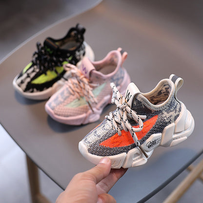 Boys and girls net sports shoes.