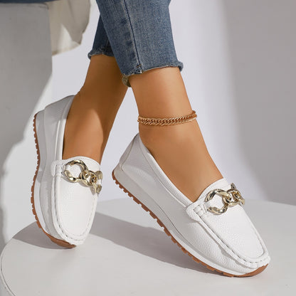 Women Casual Fashionable Metal-buckle Shoes.