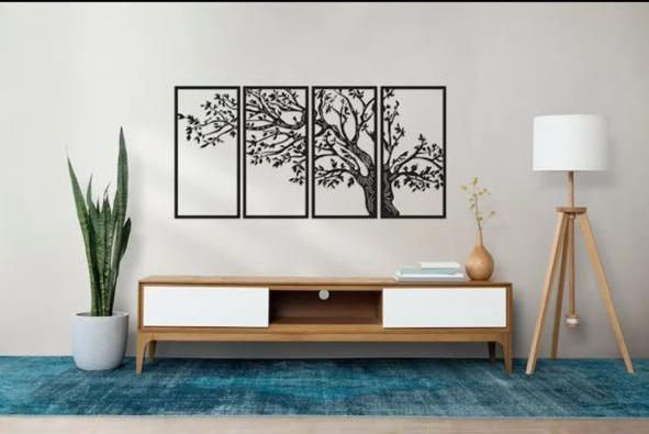 Wooden Wall painting Wall ( Set of 4 )