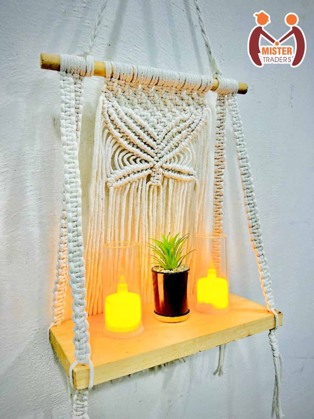 Handmade Macrame Design Wall Hanging Shelves