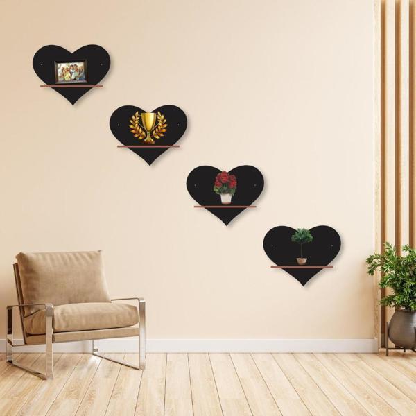 Heart Shape Wall Shelves ( 4 Pcs )