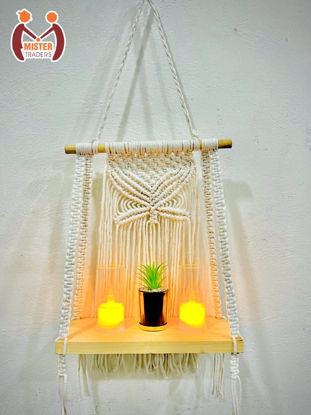 Handmade Macrame Design Wall Hanging Shelves