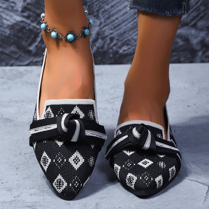 Womens Comfortable Bow-tie Loafers.