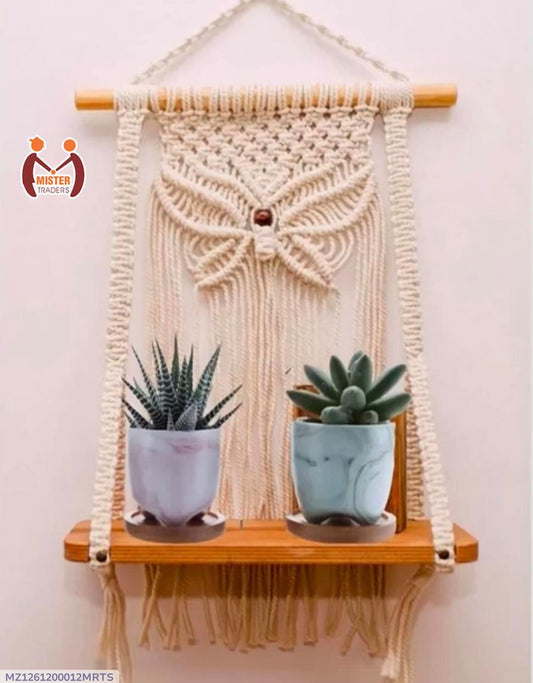 Handmade Macrame Design Wall Hanging Shelves