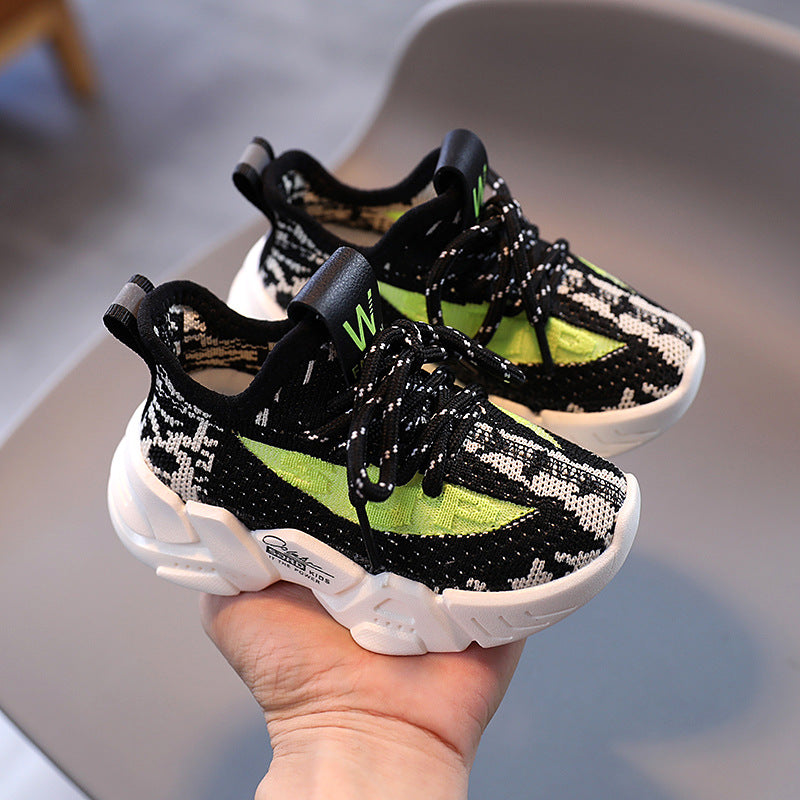 Boys and girls net sports shoes.