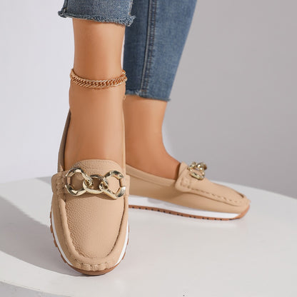 Women Casual Fashionable Metal-buckle Shoes.