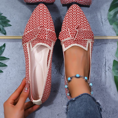 Womens Comfortable Bow-tie Loafers.
