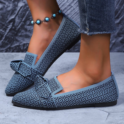 Womens Comfortable Bow-tie Loafers.