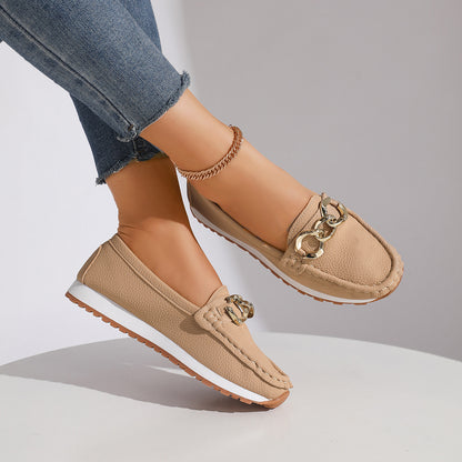 Women Casual Fashionable Metal-buckle Shoes.