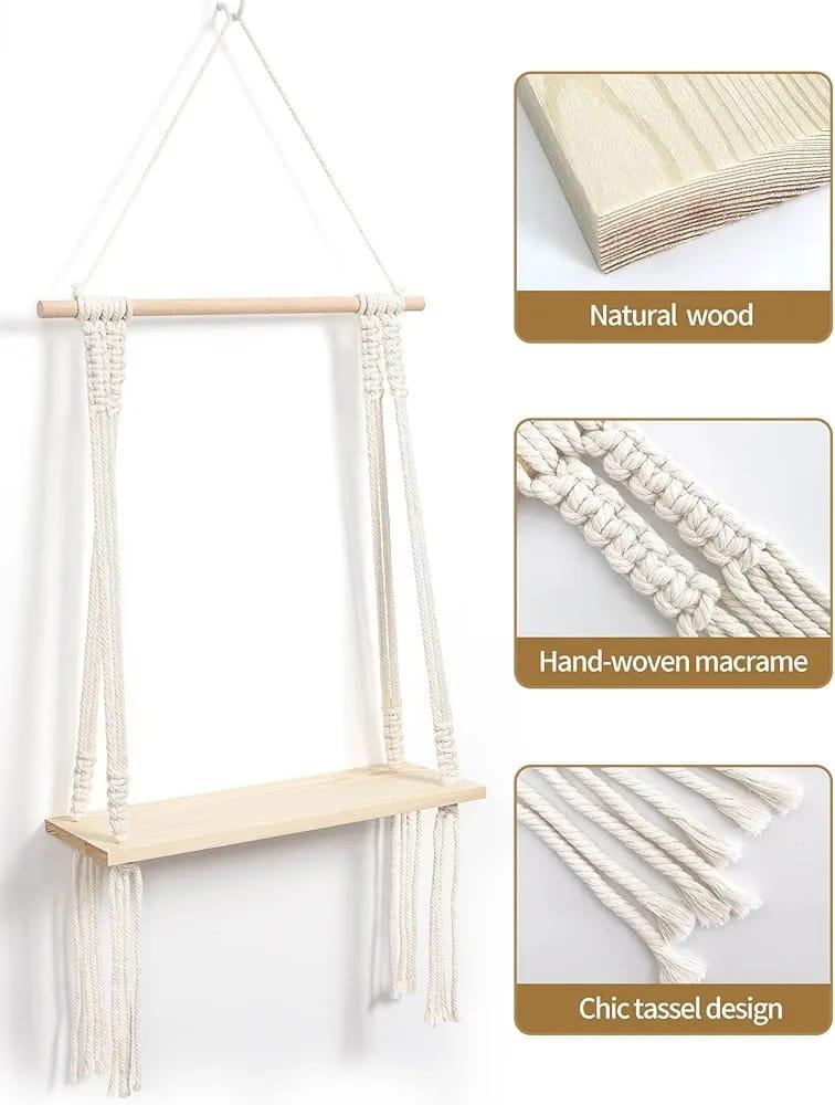 Handmade Macrame Wall Hanging Shelves