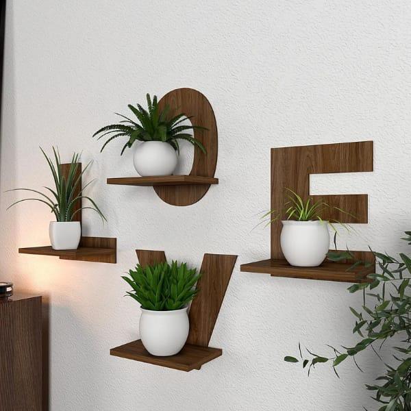 Love Alphabet design Shelves ( Set of 4 )