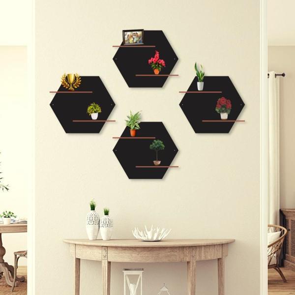 Hexagon Shape Wall Shelfes