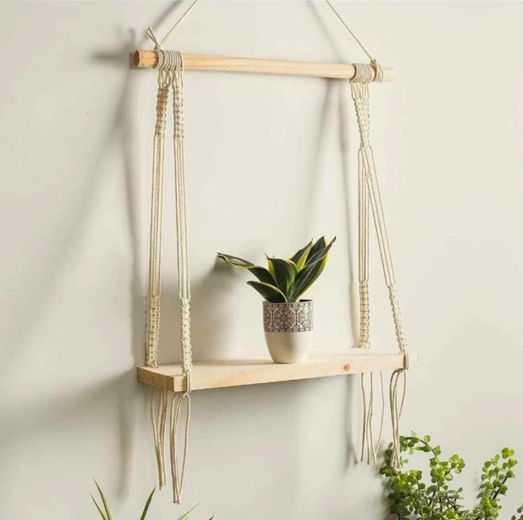 Handmade Macrame Wall Hanging Shelves