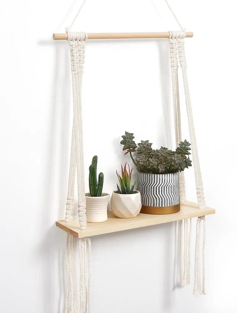 Handmade Macrame Wall Hanging Shelves